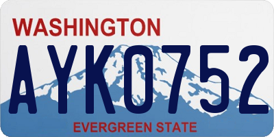 WA license plate AYK0752