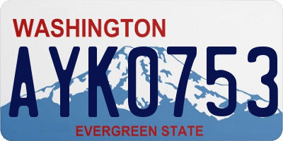 WA license plate AYK0753