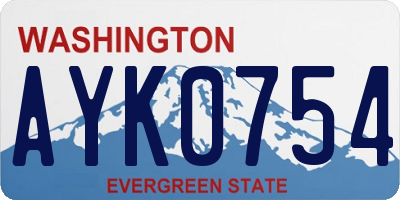 WA license plate AYK0754