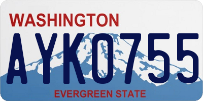 WA license plate AYK0755