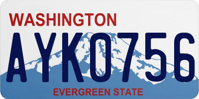 WA license plate AYK0756