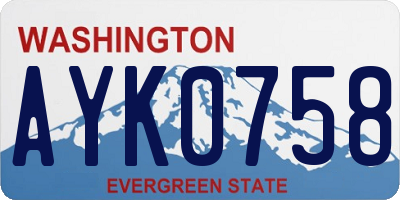 WA license plate AYK0758