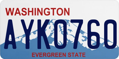 WA license plate AYK0760