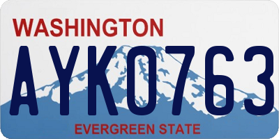 WA license plate AYK0763