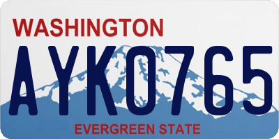 WA license plate AYK0765