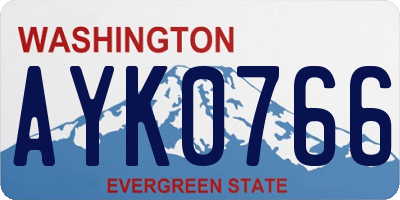 WA license plate AYK0766
