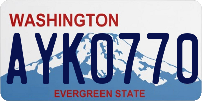 WA license plate AYK0770