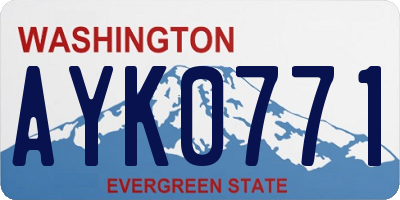 WA license plate AYK0771