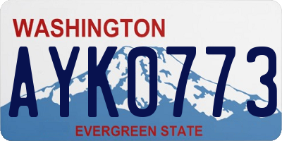 WA license plate AYK0773