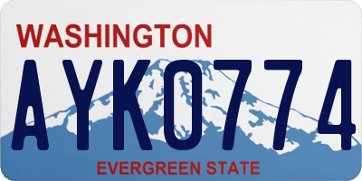 WA license plate AYK0774