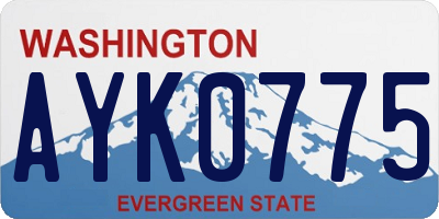 WA license plate AYK0775