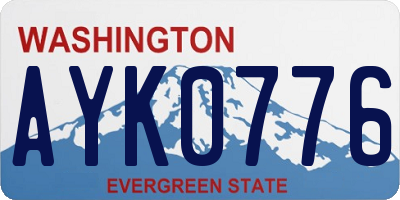 WA license plate AYK0776