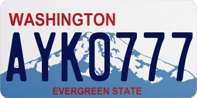 WA license plate AYK0777