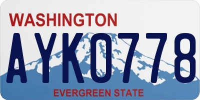 WA license plate AYK0778