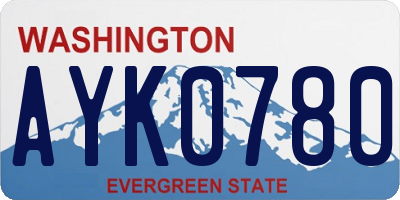 WA license plate AYK0780