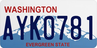 WA license plate AYK0781