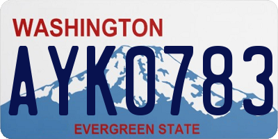 WA license plate AYK0783