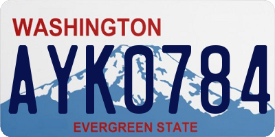 WA license plate AYK0784