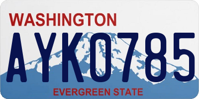 WA license plate AYK0785