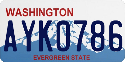 WA license plate AYK0786