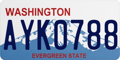 WA license plate AYK0788