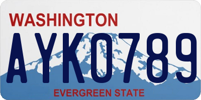 WA license plate AYK0789