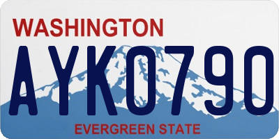 WA license plate AYK0790