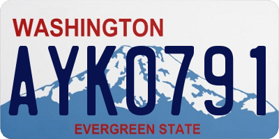 WA license plate AYK0791