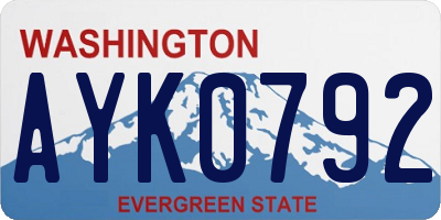 WA license plate AYK0792