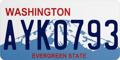 WA license plate AYK0793