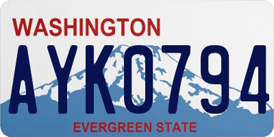 WA license plate AYK0794