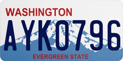 WA license plate AYK0796