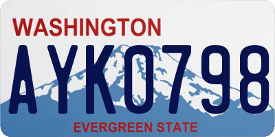 WA license plate AYK0798