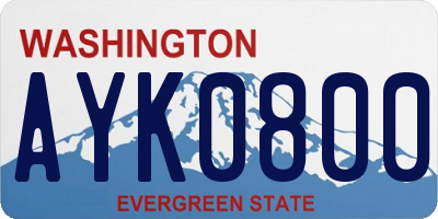 WA license plate AYK0800