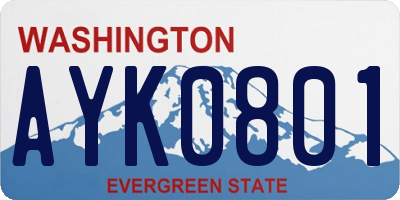 WA license plate AYK0801