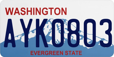 WA license plate AYK0803