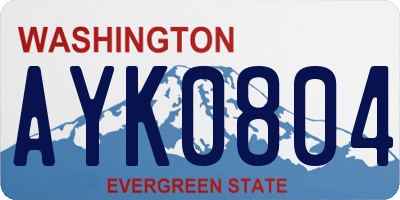 WA license plate AYK0804
