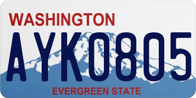 WA license plate AYK0805