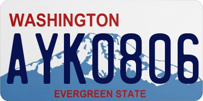 WA license plate AYK0806