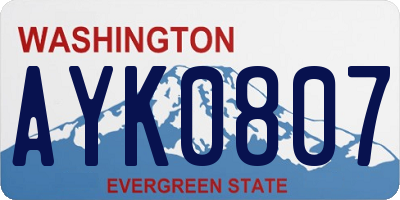 WA license plate AYK0807