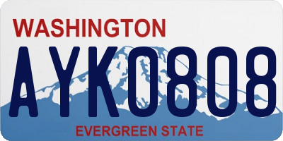 WA license plate AYK0808
