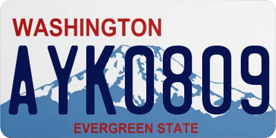 WA license plate AYK0809