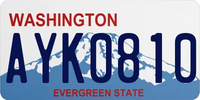 WA license plate AYK0810