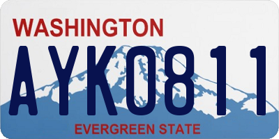 WA license plate AYK0811