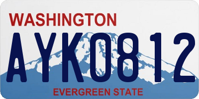 WA license plate AYK0812