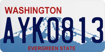 WA license plate AYK0813