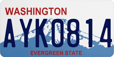 WA license plate AYK0814