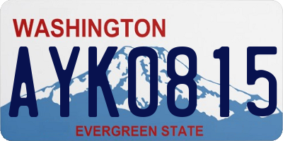 WA license plate AYK0815