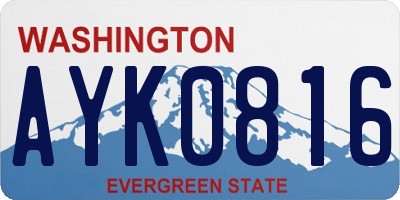 WA license plate AYK0816