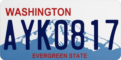 WA license plate AYK0817